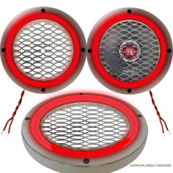 20cm Krom Ledli Hoparlör Kapak 2 Adet Poke PK-4560