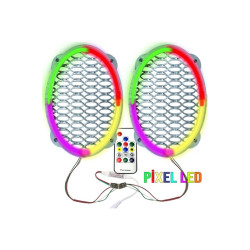  Pixel Ledli Oval Hoparlör Kapak Gümüş 2 Adet Poke PK-6301