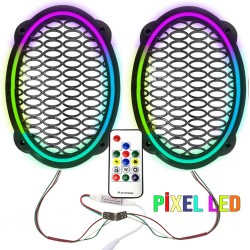 Pixel Ledli Oval Hoparlör Kapak 2adet Animasyonlu Poke PK-5652