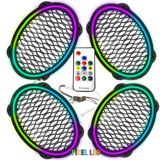 Pixel Ledli Oval Hoparlör Kapak 4adet Animasyonlu Poke PK-5653