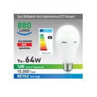 Nextled 9W Şarj Edilebiir Beyaz Led Ampül