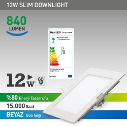 NextLED Sıva Altı LED Kare 12W Beyaz  