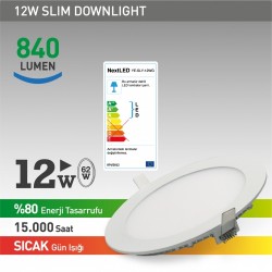 NextLED Sıva Altı LED Yuvarlak 12W Sıcak  