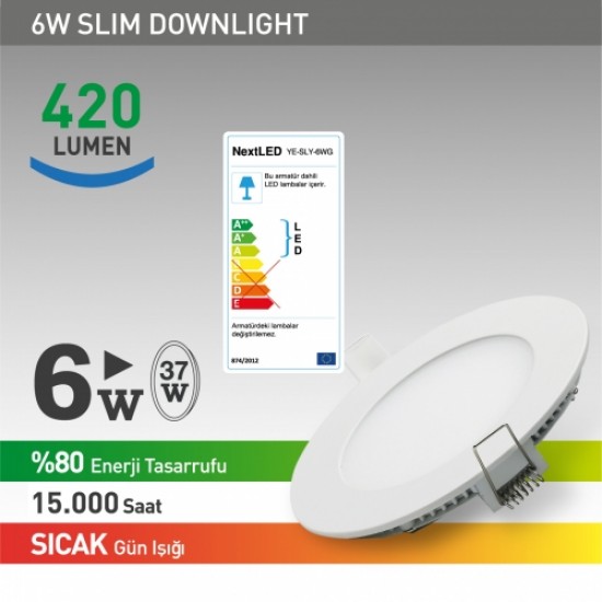 NextLED Sıva Altı LED Yuvarlak 6W Sıcak  