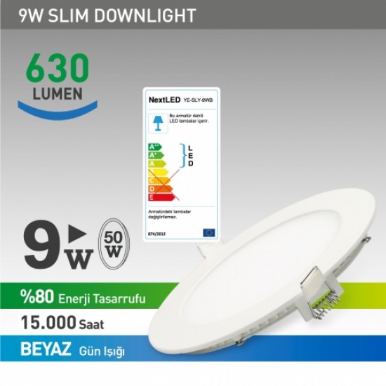 NextLED Sıva Altı LED Yuvarlak 9W Beyaz  