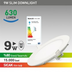 NextLED Sıva Altı LED Yuvarlak 9W Sıcak  