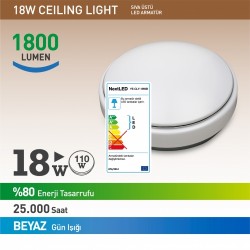 NextLED Sıva Üstü LED Yuvarlak 18W Beyaz 