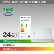 NextLED YE-TCK-24 W G-SIVA ÜSTÜ LED ARMATÜR (Gün Işığı )  