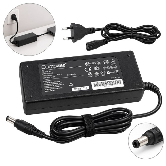  Compaxe CKA-128 12 Volt - 10 Amper - 120 Watt 5.5*2.5 Mm Uçlu Plastik Kasa Masaüstü Adaptör