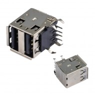 POWERMASTER IC-265E USB 2.0 Şase A Dişi İkili Dik Montaj 8 Pin Oto Teyp USB
