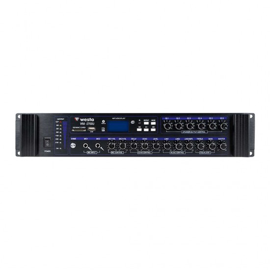 Westa WM-2700U 700W USB/BT/SD 6 Bölgeli Hat Trafolu Mikser Amfi - Anfi