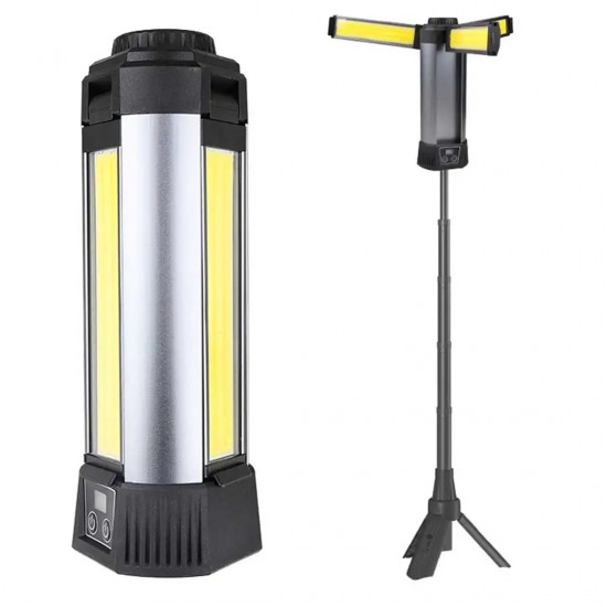 POWERMASTER PM-24566 35 Watt USB - Type-C Girişli P50 Ve Cob Ledli 3 Kanatlı Kollu Çalışma Lambası