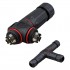 POWERMASTER PM-24596 4 Pin Telli 3'lü Tip IP68 Su Geçirmez RJ45 Konnektör