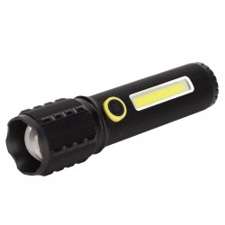 POWERMASTER JF-72 Power Led, COB Led Zoomlu Flash Özellikli Şarjlı Metal Kasa Profesyonel El Feneri