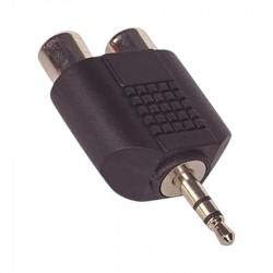 2RCA Dişi-3.5 Mm Stereo Erkek Çevirici Jack