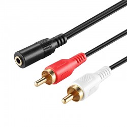 3.5 MM STEREO DİŞİ / 2 RCA ERKEK 1.5 METRE KABLO ELEKTROMER