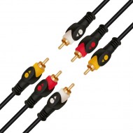 POWERMASTER PM-11587 3 RCA TOS 20 Metre Kablo Video Audio Stereo Ses