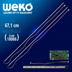 60'' Universal E-LED 81 Ledli (7020) 671Mm 360-450  Ma 81-84 Volt Çift Led - Sürücü - Kablo Takım Tv Led Bar