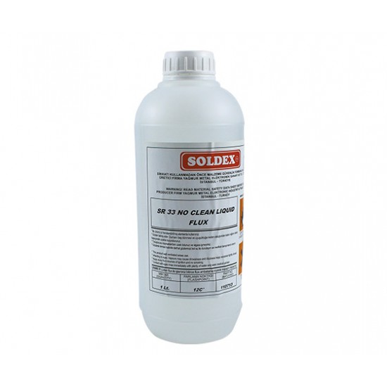 SOLDEX SR-33 * SR-3301 TEMİZLİK GEREKTİRMEYEN 1 LİTRE SIVI FLUX (SR 3301)