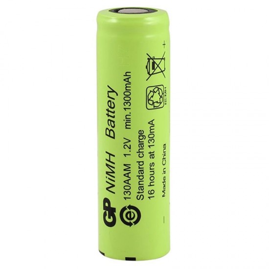 Gp  1.2 Volt 1300 mA Düz-Kafa Şarjlı Kalem Pil 130AAM