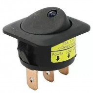 POWERMASTER IC-132D Işıklı 3 Pinli 12 Volt 25 Amper Açma-Kapama Anahtarı Kırmızı