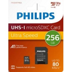 Philips FM25MP45B/00 256GB Class10 UHS-I U1 TF Adaptörlü Micro SDXC Hafıza Kartı
