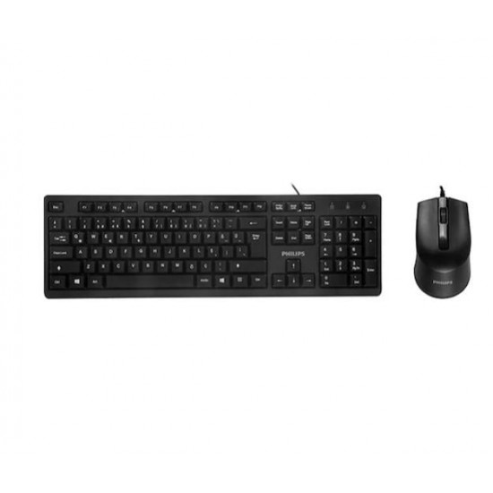 Philips SPT6234B USB 1.2 Metre Kablolu Ofis Tipi Siyah Numpadli Türkçe Q Klavye Mouse Seti