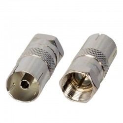 F KONNEKTÖR ERKEK 60 OHM DİŞİ ÇEVİRİCİ METAL KONNEKTÖR 