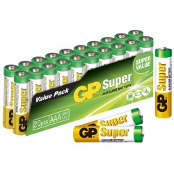 GP 24A-2VS20 AAA/LR03 SUPER ALKALİN AAA İNCE KALEM 20Lİ PAKET