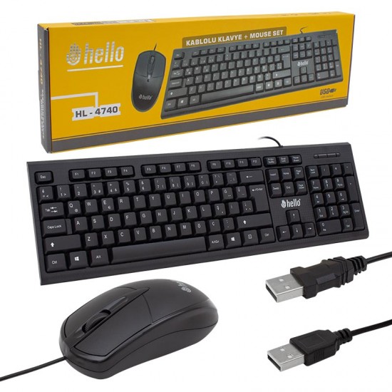 HELLO HL-4740 KABLOLU KLAVYE+MOUSE SET