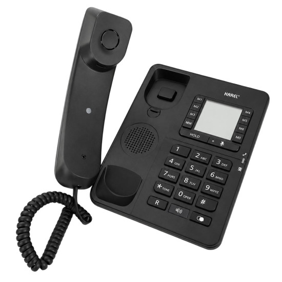 Karel TM-142 Analog Sabit Kablolu Ekransız Siyah Masaüstü Telefon