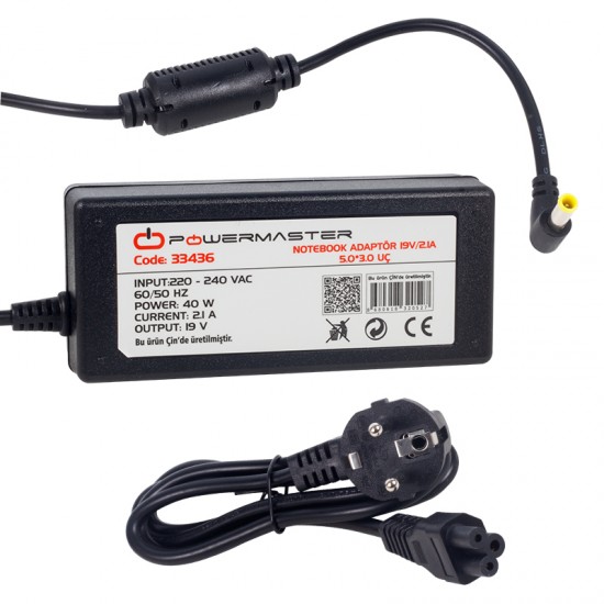 NOTEBOOK ADAPTÖR SL-NBA435 SAMSUNG 19V/2.1A 5.0*3.0 UÇ POWERMASTER