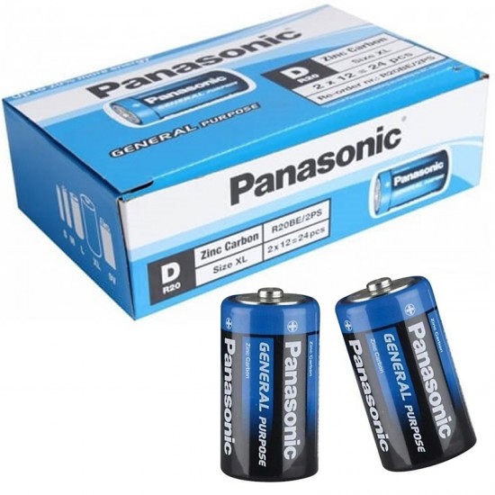 PANASONIC MANGANEZ BÜYÜK PİL 24 LÜ PAKET FİYAT (R20BE/2PS)