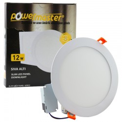 Powermaster 12W Sıva Altı 3000K Günışığı Yuvarlak Slim Led-Eco Panel 