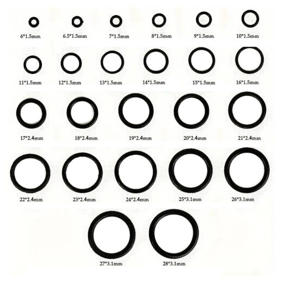 PowerMaster PM-28533 800 Parça Kauçuk Conta Halka Seti O-Ring Nitril NBR Su Geçirmez