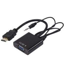 POWERMASTER PM-32015 HDMI TO VGA ÇEVİRİCİ ADAPTÖR SES ÇIKIŞLI * GL-001