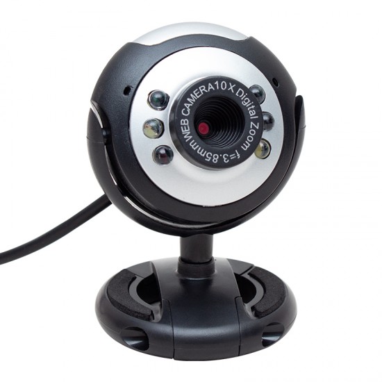 POWERMASTER PM-3962 1.3 MP 10X ZOOM 6 LEDLİ MİKROFONLU USB WEBCAM KAMERA