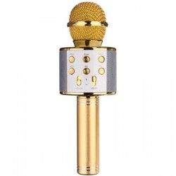 Powermaster Ws858-1 Bluetooth*Sd*Aux Kablosuz Karaoke Mikrofon (Gold*Siyah*Gri) 