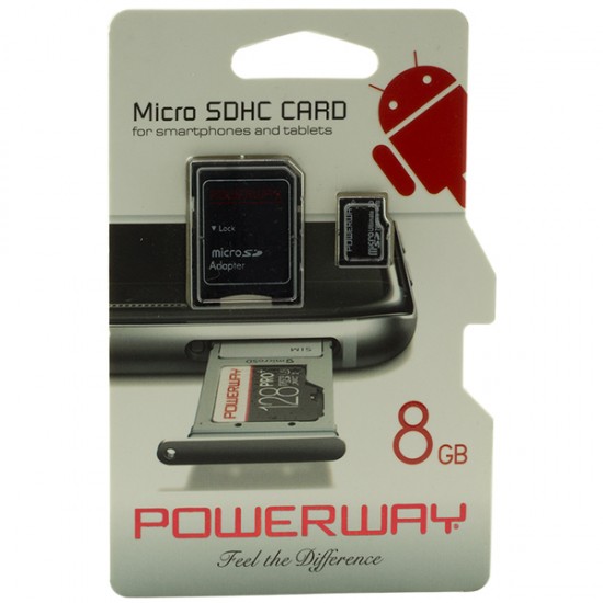 POWERWAY PWR-8 MICRO 8GB SD HAFIZA KARTI (CLASS 10)