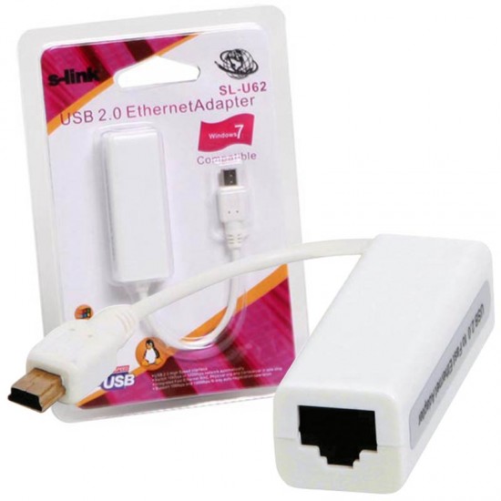 S-LINK SL-U62 USB MINI 5PIN TO LAN 5CM ÇEVİRİCİ (TABLETLER İÇİN)