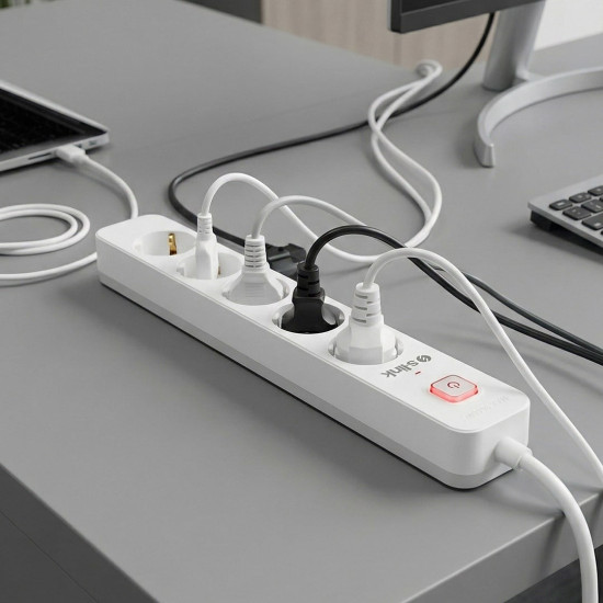 S-Link SPG501S 1.5 Metre Kablolu 750 Joule 1.5 Mm Anahtarlı 5'li Akım Korumalı Priz