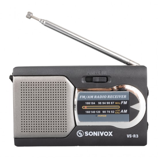 SONIVOX VS-R3 SİYAH RENK CEP TİPİ ANALOG FM RADYO