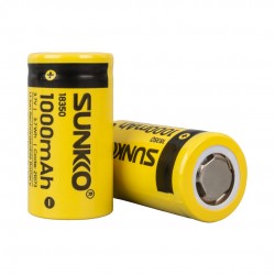 SUNKKO 3.7 VOLT 1000 MAH 18350 ŞARJ EDİLEBİLİR PİL (2Lİ PAKET)