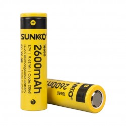 SUNKKO 3.7 VOLT 2600 MAH 18650 ŞARJ EDİLEBİLİR PİL (2Lİ PAKET)