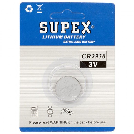 Supex CR2330 3 Volt Lityum Pil Tekli