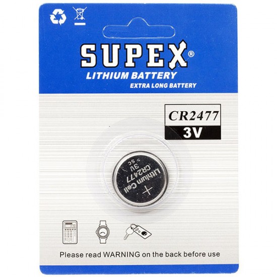 Supex CR2477 3 Volt Lityum Pil Tekli 