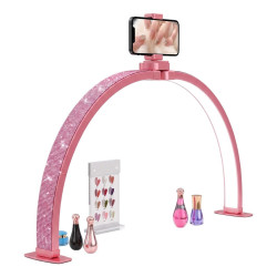 TrLed F-700A 70CM Pembe Elmas Desenli Katlanabilir Masaüstü Manikür ve Protez Tırnak Lambası