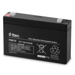 TTEC 6 VOLT 7 AMPER KURU AKÜ (151X35X94MM)