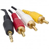 UYDU ALICISI AV KABLO 1.2 MT RC-38 (3.5 MM ST E / 3 RCA KABLO) UZUN JACK