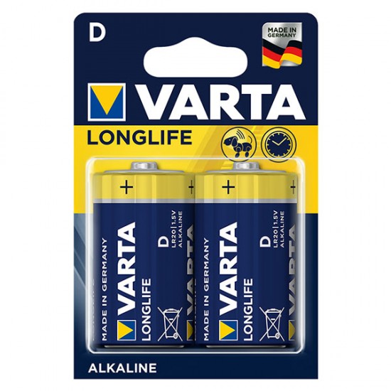 Varta Longlife Power Alkalin Büyük D Boy Pil 2'li Paket